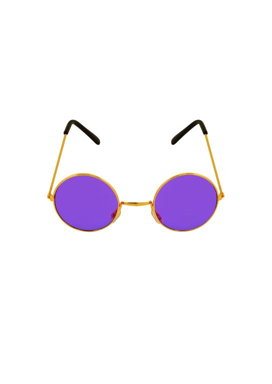 Gold Framed Glasses with Purple Lenses (Adult)