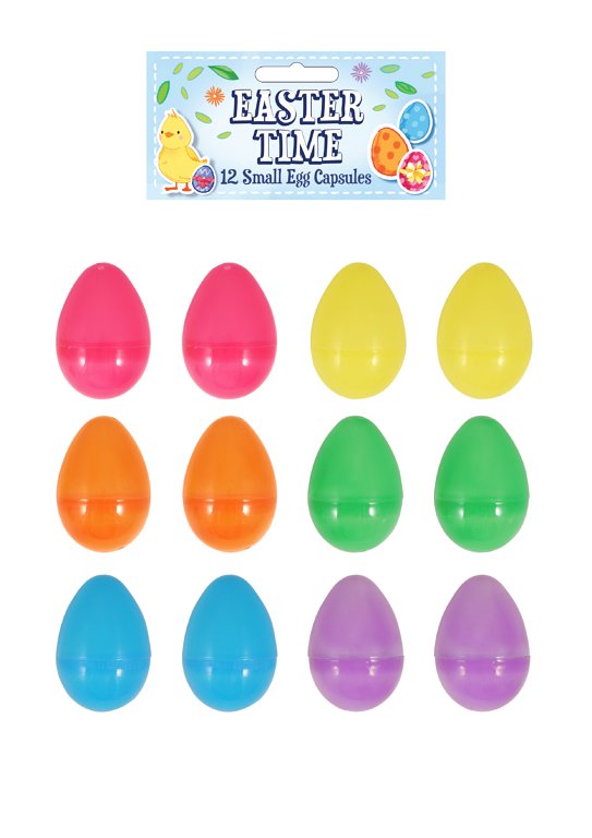 Easter Egg Capsules 6 Assorted Colours (6cm) Party Favours
