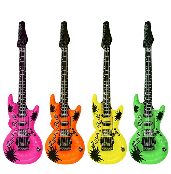 Inflatable Guitars 4 Assorted Neon Colours (106cm)