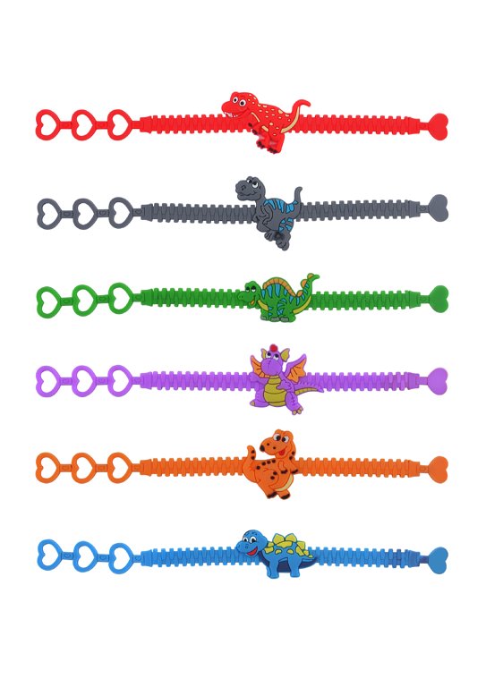 Dinosaur Bracelets (6 Assorted Designs)