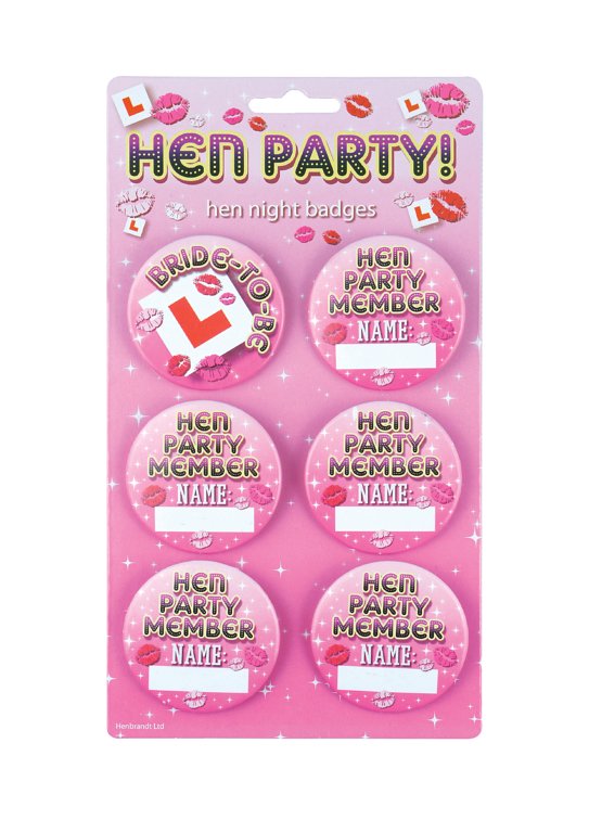 Pink Hen Party Badges