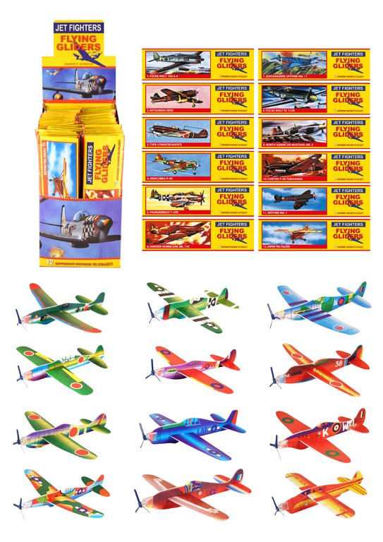 Jet Fighter Plane Gliders (20cm) 12 Assorted Designs