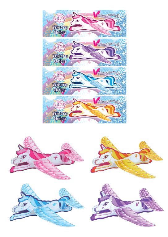 Unicorn Gliders (18cm) 12pcs 4 Assorted Designs