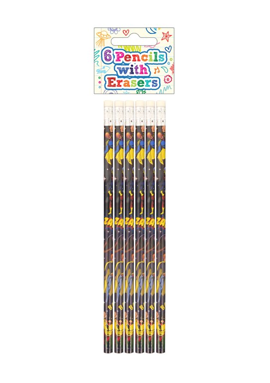 Superhero Pencils with Erasers (6 pieces)