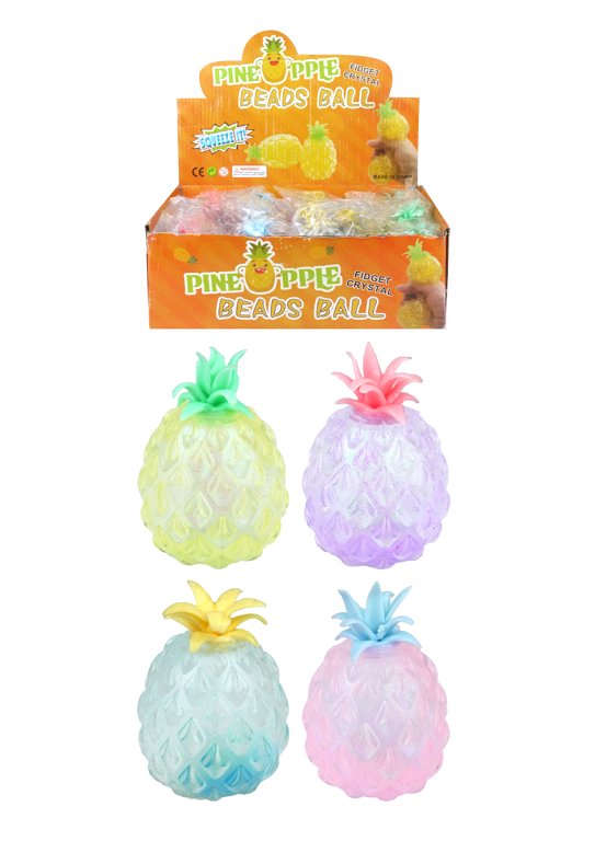 Pastel Pineapple Squeeze Toy with Beads (11cm) 4 Assorted Colours