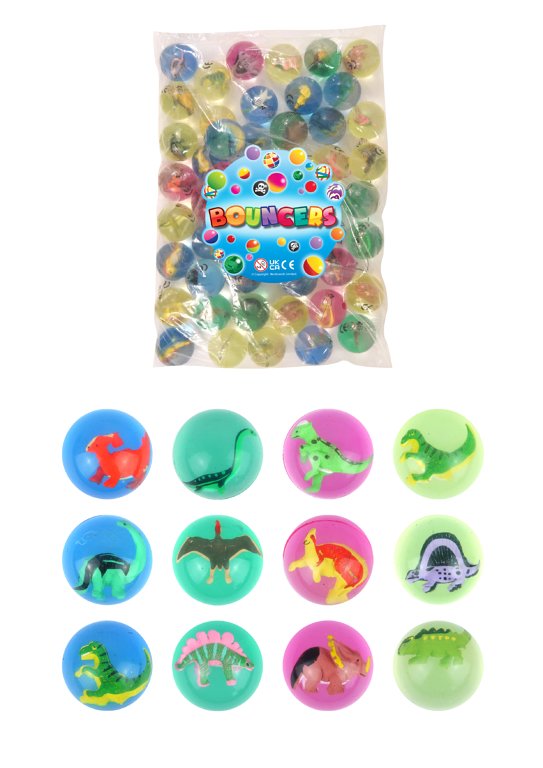 Dinosaur Bouncy Balls / Jet Balls (4.3cm) 4 Colours and 12 Assorted Designs