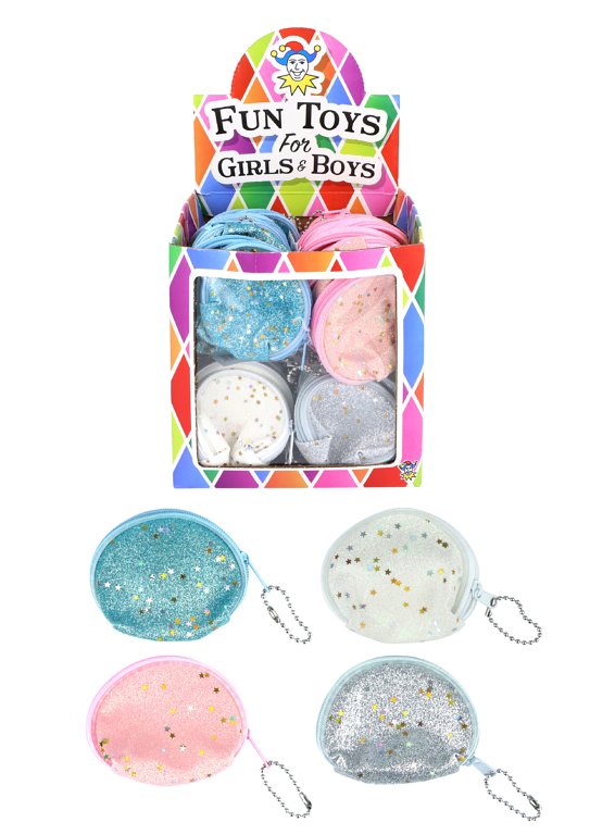 Mini Glitter Sparkle Purses (6.5cm x 6cm) 4 Assorted Colours