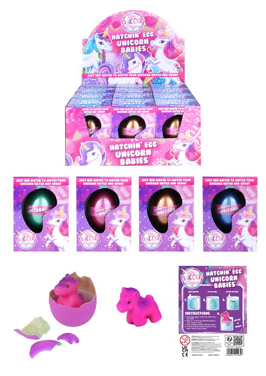 Hatching Unicorn Eggs - 4 Assorted Colours and 6 Assorted Designs