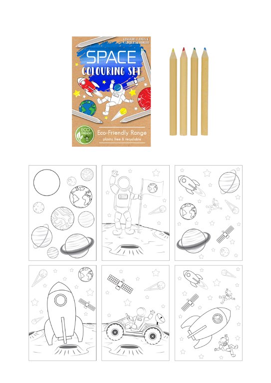 'Eco-Friendly' Mini Space Colouring Set (14cm x 10cm)