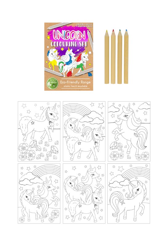 'Eco-Friendly' Mini Unicorn Colouring Set (14cm x 10cm)