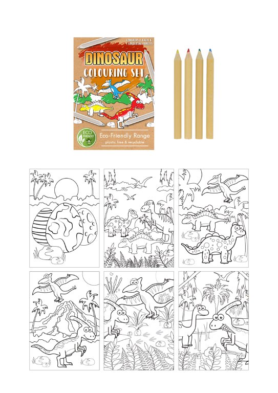 'Eco-Friendly' Mini Dinosaur Colouring Set (14cm x 10cm)