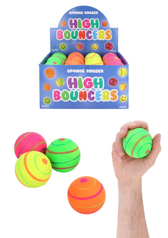 High Bounce Balls 6.2cm (Circle Design) 4 Assorted Colours