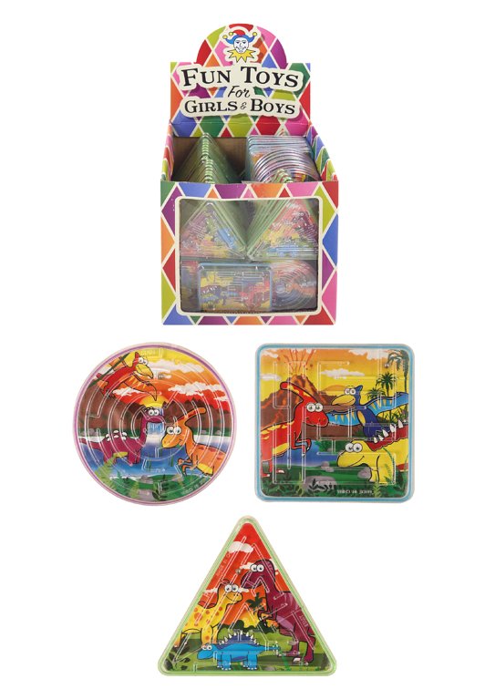 PUZZLE MAZE DINOSAUR 3 ASTD SHAPES