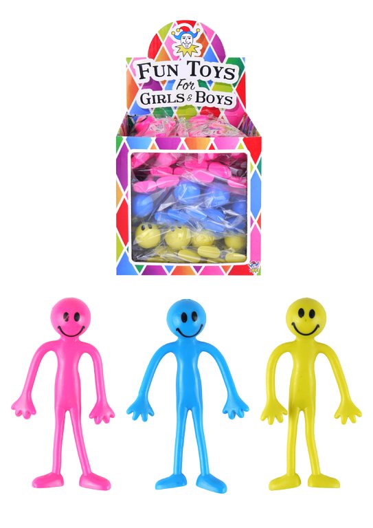 Bendy People with Smiling Faces (13cm) 3 Assorted Designs