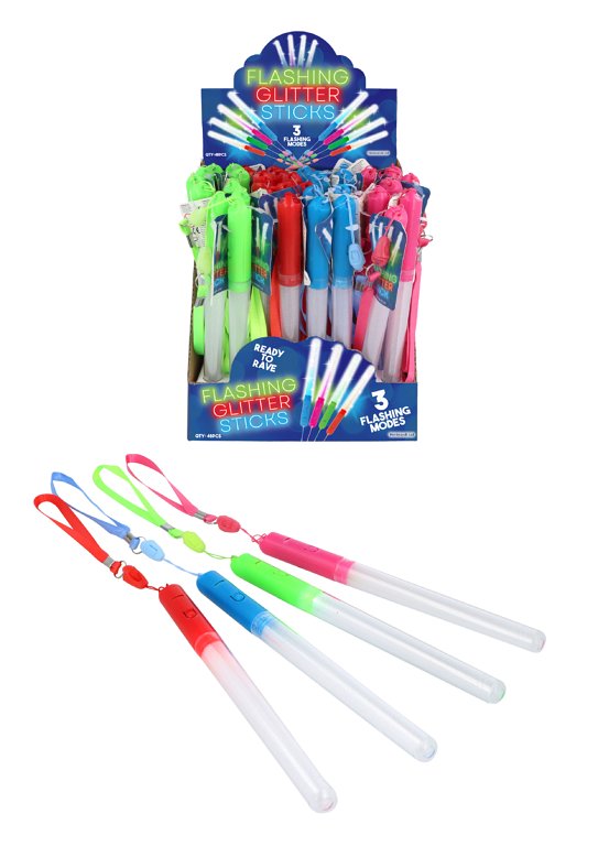 Light Up Flashing Glow Stick (19cm) 4 Assorted Colours