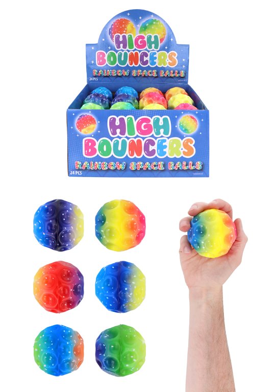 BALL HIGH BOUNCE 7CM RAINBOW SPACE