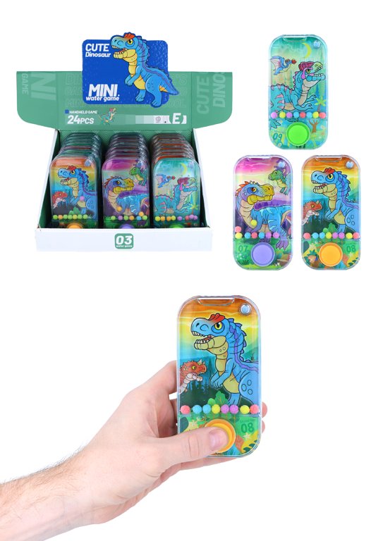 GAME WATER W/BALLS DINOSAUR 11.2CM X 5.8CM 3 ASTD