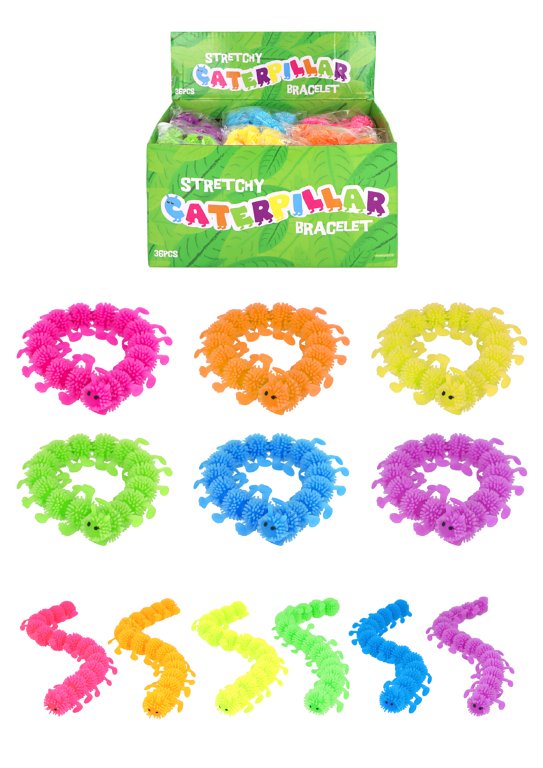 Caterpillar Bracelet (26cm x 3cm) 6 Assorted Colours