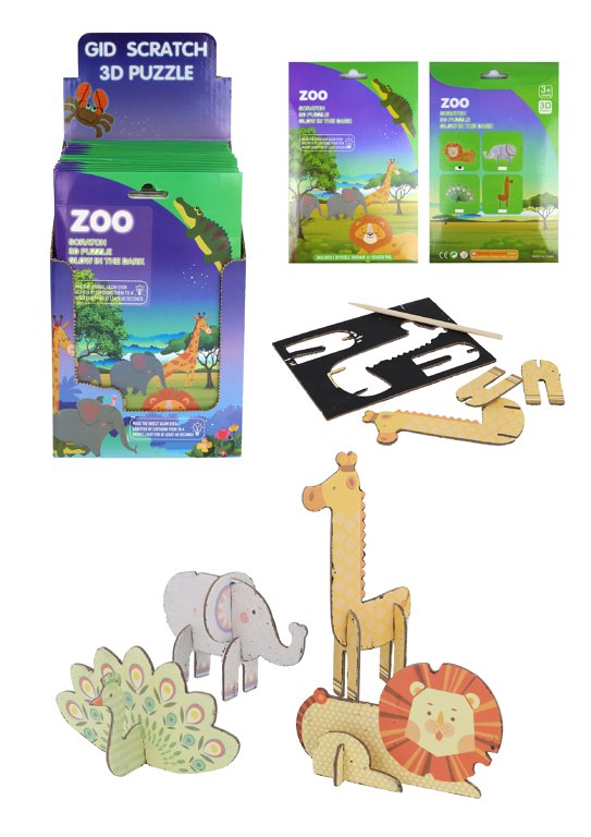 Zoo Magic Colour Scratch Art Set 4 Assorted Designs