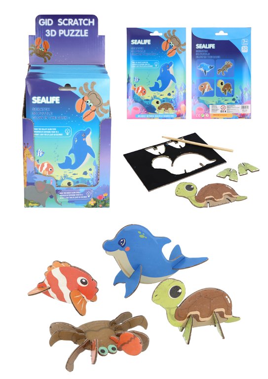 Sealife Magic Colour Scratch Art Set 4 Assorted Designs