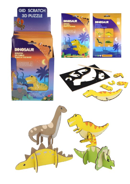 Dinosaur Magic Colour Scratch Art Set 4 Assorted Designs