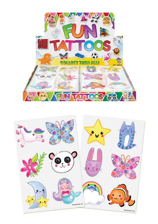 Mini Cute Temporary Tattoos (4cm) 12 Piece Packs