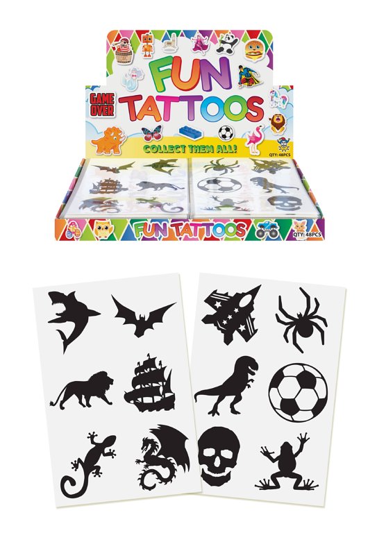 Mini Boys Temporary Tattoos (4cm) 12 Piece Packs