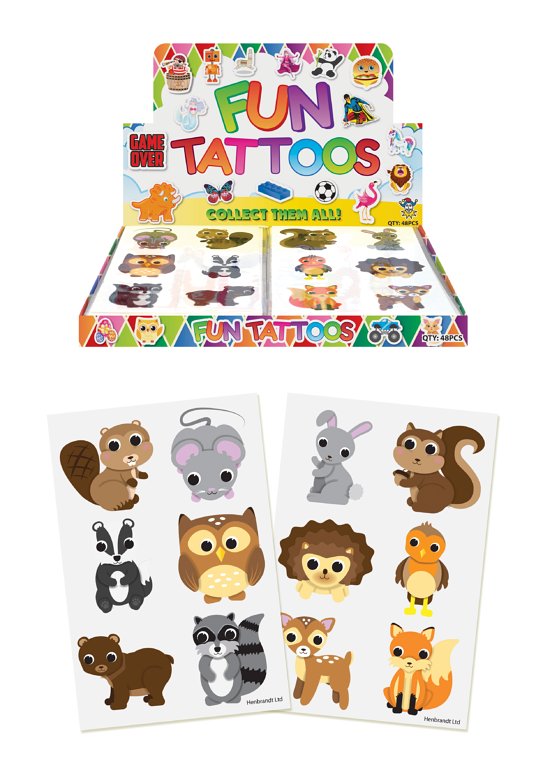 Mini Woodland Animals Temporary Tattoos (4cm) 12 Piece Packs