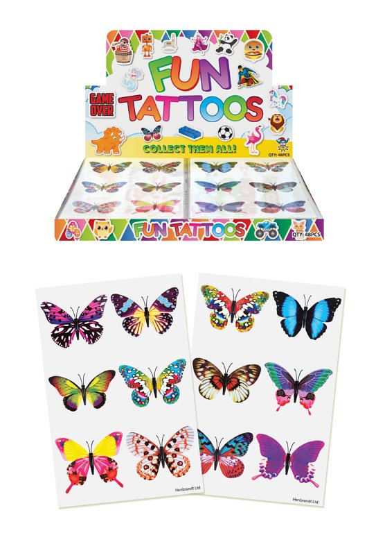 Mini Butterfly Temporary Tattoos (4cm) 12 Piece Packs