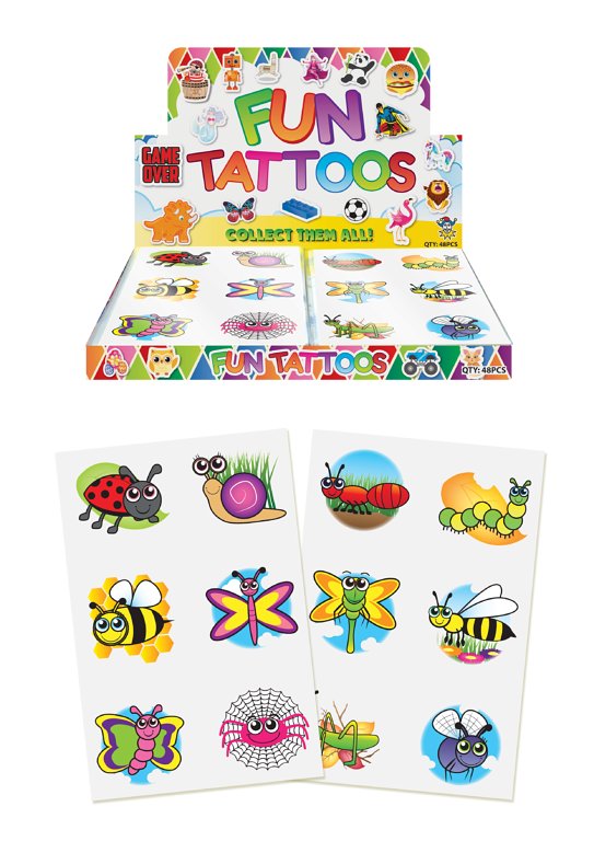 Mini Insect Temporary Tattoos (4cm) 12 Piece Packs