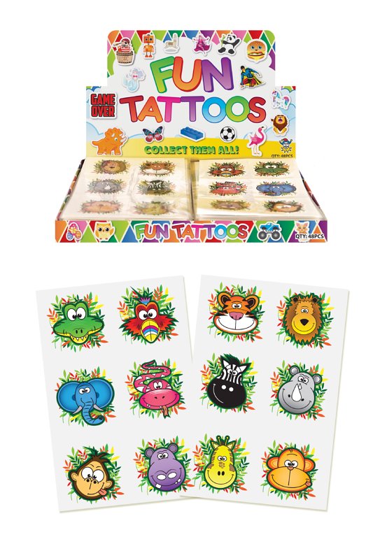 Mini Jungle Temporary Tattoos (4cm) 12 Piece Packs