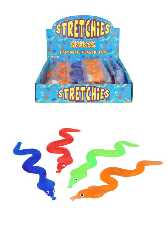 Stretch Sticky Snakes (4 Assorted Colours)